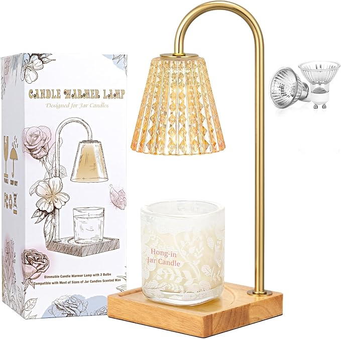 Hong-in Candle Warmer Lamp with Timer-Dimmable Candle Warmer, Birthday Gifts for Women,House Warming Gifts New Home Bedroom Decor,Wax Warmer for Scented Wax Jar Candles
