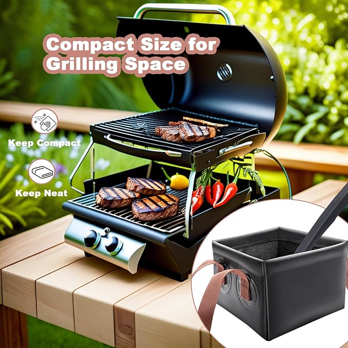 Grill Rescue Brush Dunk Tank for Grillart, Collapsible Grill Brush Dunk Tank for Grillart Grill Brush and Scraper, Scraper Tools for Cast Iron Or Stainless-Steel Grates, Only Dunk Tank