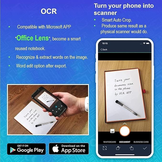 Double-Sided White Board 12x9 inch - Ultra-Thin 0.3" Portable Dry Erase Board with 3 Markers & Anti-Ghosting Surface | Magnetic-Ready | Foldable for Office, School, Travel, Homeschool (Black)