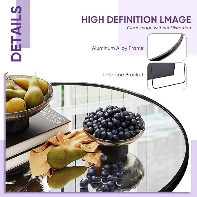 Full Length Mirror, 76"x44" Oversized Floor Mirror Freestanding, Full Body Mirror Floor Standing Mirrors with Stand, Hanging Mounted Mirrors for Bedroom Living Room, Black, Arched Style