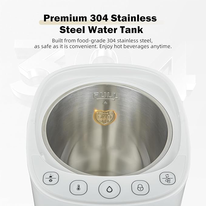 OCTAVO Water Boiler & Warmer 5 Liter, 304 Stainless Steel Water Tank, 700 Watt 6 Adjustable Water Temperature, LCD Touch Control Screen, Child Lock with Water Shortage Indicator