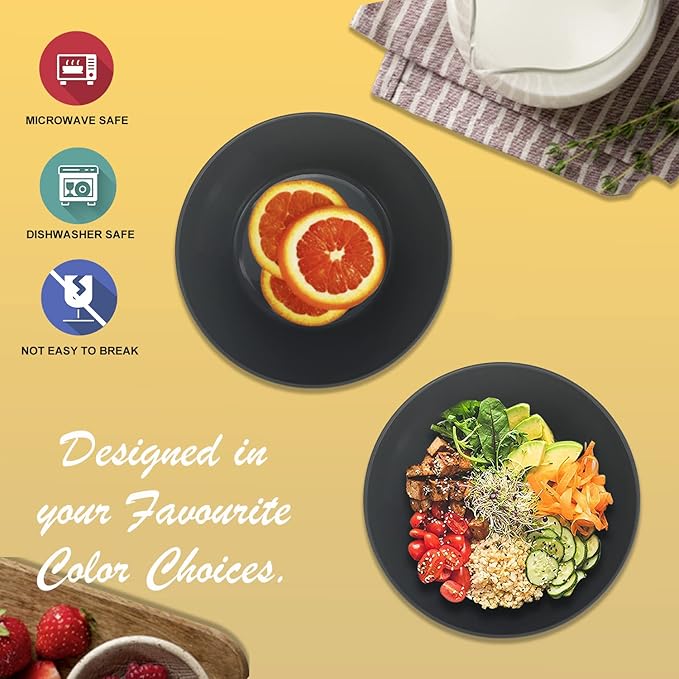 Wheat Straw Bowl Sets,6 PCS Unbreakable Cereal Bowl 50 OZ,Microwave and Dishwasher Safe Bowls,Super Big Bowl Sets BPA Free Big Bowl for Serving Cereal,Oatmeal and Salad (Deep Gray)