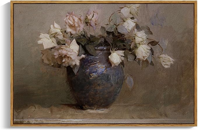 InSimSea Framed Canvas Wall Art Vintage Decor, Retro Floral Rustic Decorations for Living Room, Farmhouse Wall Decor for Living Room Bedroom, 24"x36"