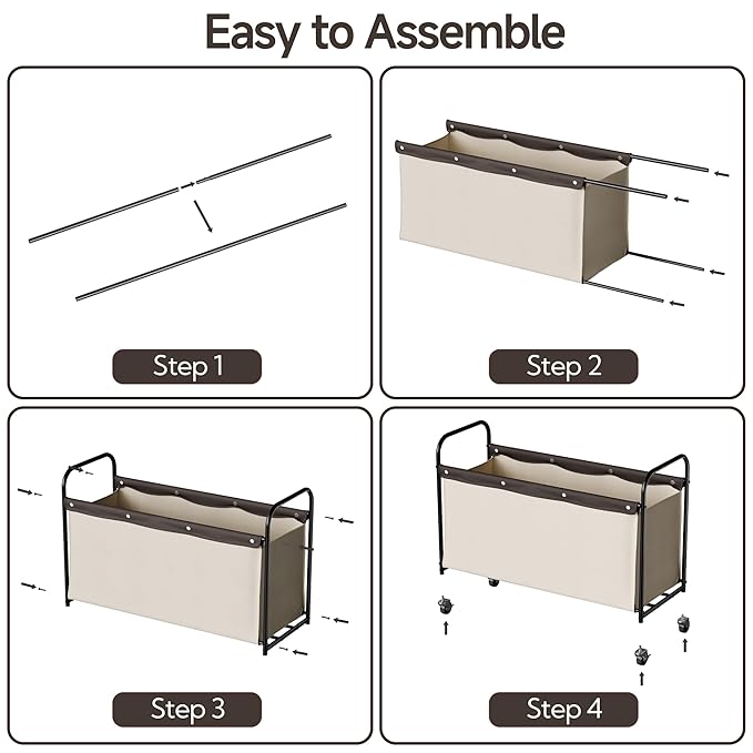 StorageWorks Toy Chest Storage with Wheels, Extra Large Kids Toy Box, Toy Storage Organizer, Metal Toybox for Bedroom, Living Room Area, Kids Room, 135L, Beige