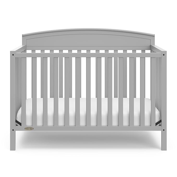 Graco Benton 5-in-1 Convertible Crib (Pebble Gray) – GREENGUARD Gold Certified, Converts from Baby Crib to Toddler Bed, Daybed and Full-Size Bed, Fits Standard Full-Size Crib Mattress