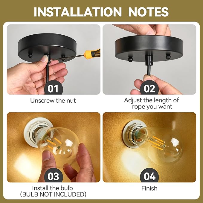 12 Inch Black Farmhouse Pendant Lights for Kitchen Island Industrial Haning Lamp Adjustable Height Vintage Dome Hanging Light Fixtures for Barn, Dining Room