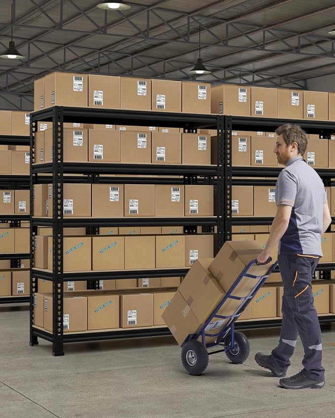 PrimeZone 32" W x 16" D x 63" H Storage Shelves - 5 Tier Adjustable Garage Storage Shelving, Heavy Duty Metal Storage Utility Rack Shelf Unit for Warehouse Pantry Closet Kitchen, Black