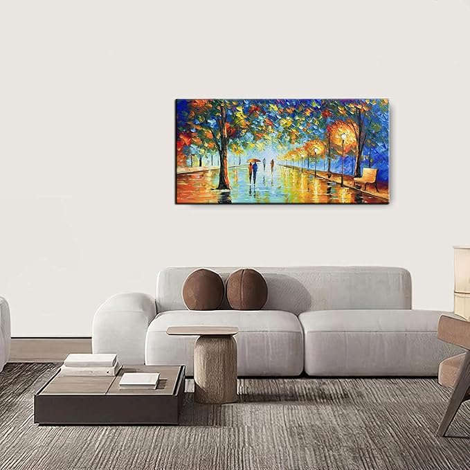 Tyed art- Large Contemporary Wall Art Landscape Oil Painting On Canvas palette knife Textured Tree Painting hand-painted Acrylic Abstract Landscape wall art modern canvas painting Living room bedroom bedside sofa background painting 30x60inch