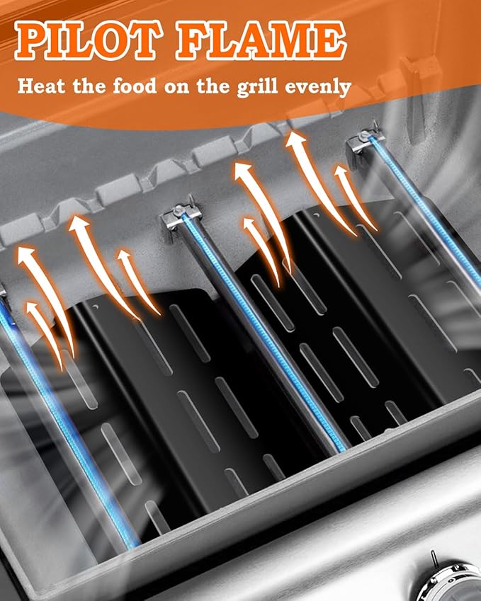 7620 7622 Flavorizer Bars 17.5 inch and Heat Deflector for Weber Genesis Grill Parts Genesis 300 320 330 S310 E310 Grill Parts with Front Control, Grill Replacement Parts for Weber 7621 65505