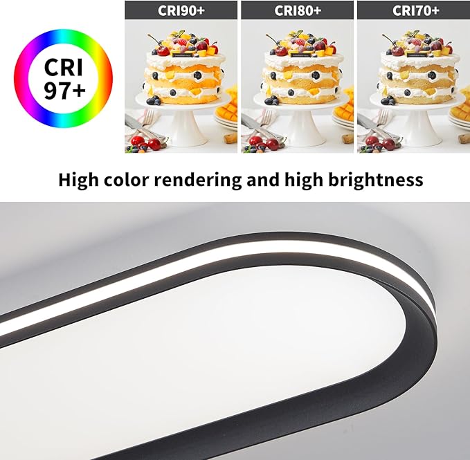 47.1 Inch Dimmable Metal LED Ceiling Light,Slim, Edge Lit - 65W Full Spectrum Linear Ceiling Lamps,3000-6500K Modern Ultra Thin Low Profile Light Fixture for Kitchen, Home & Office Hallway