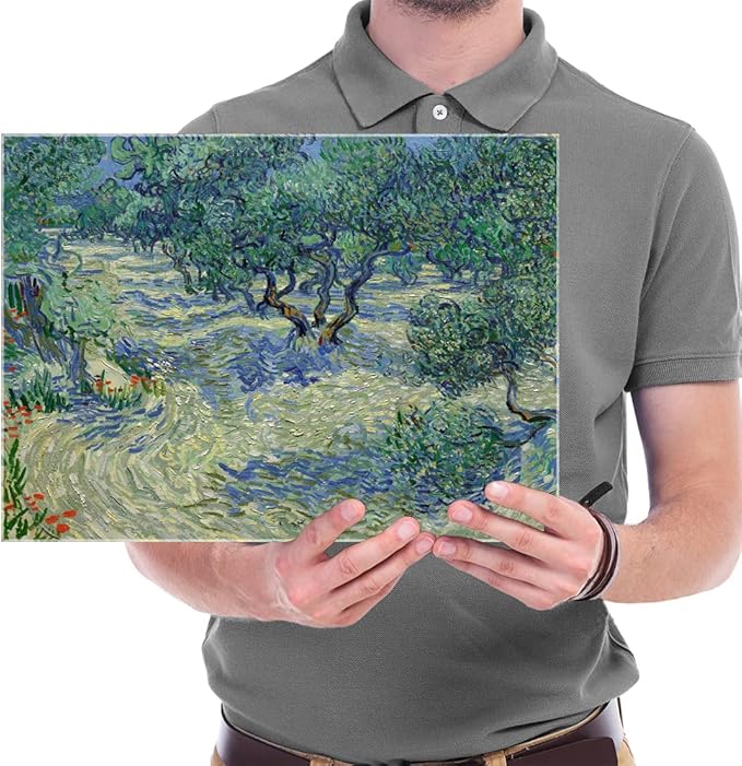 Wieco Art Olive Grove Canvas Print of Vincent Van Gogh Wall Art Paintings Reproduction Field Pictures Artwork for Living Room Wall Decor and Home Decorations
