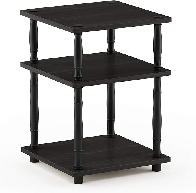 Furinno Turn-N-Tube Easy Assembly Multipurpose End Table / Side Table / Sofa Table / Nightstand, Classic Tubes, French Oak Grey/Black