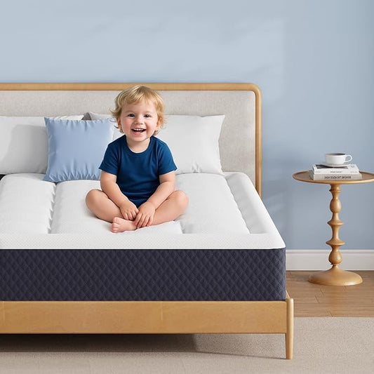 ONENICE 5 Inch Mattress Twin for Kids, Cooling Gel‑Infused Memory Foam Mattresses in a Box, Imitation Cotton Fabric with 3D Down Alternative Filling Pillowtop CertiPUR-US® Certified, Fiberglass-Free