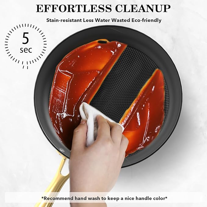 Non Stick Frying Pans – 10 Inch Honeycomb Skillet with Stay-Cool Stainless Steel Handle, Scratch Resistant, Induction Compatible Nonstick Frying Pan for Gas, Electric, Ceramic, Oven & Dishwasher Safe