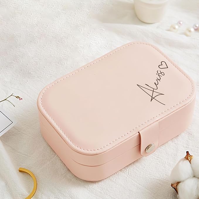Personalized Jewelry Box Gifts for Women Custom Travel Jewelry Case Organization Leather Customized Birthday Anniversary Bridesmaid Gifts