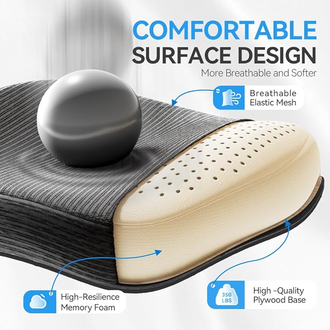 Ergonomic Office Chair with Headrest 3D, Mesh Office Desk Chair with Adjustable Lumbar Support, Computer Chair with Flip up Armrests, 350LBS Capacity - Design for Home/Offices - Black