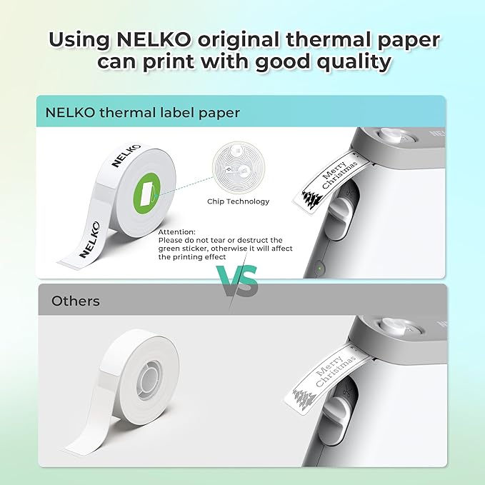 Nelko Label Maker Machine with Tape, P21 Bluetooth Label Printer, Wireless Mini Label Makers with Multiple Templates for School Office Home, White