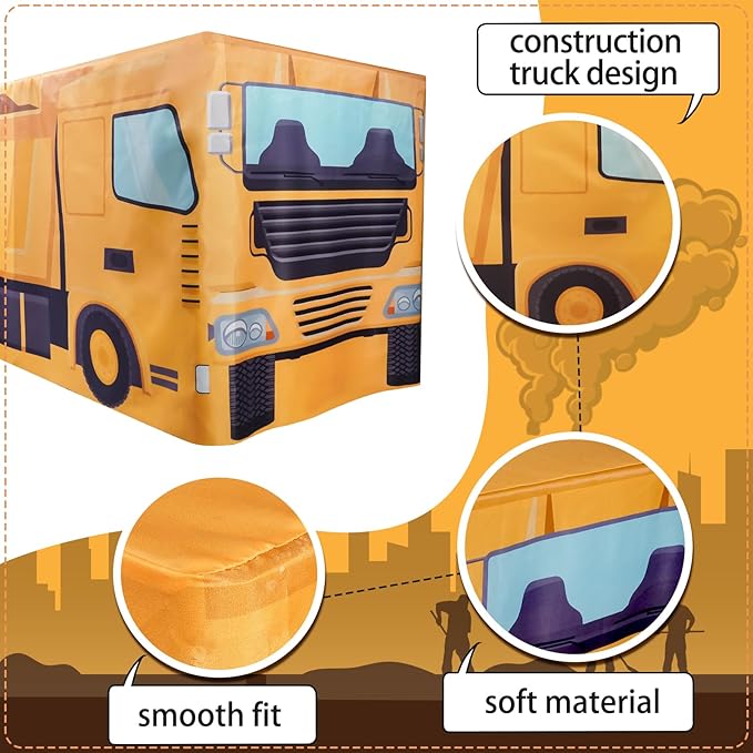 4Ft Construction Vehicle Table Cloth,Construction Birthday Decorations for Kids' Boys' Party Decorations, Baby Shower Birthday Party Supplies