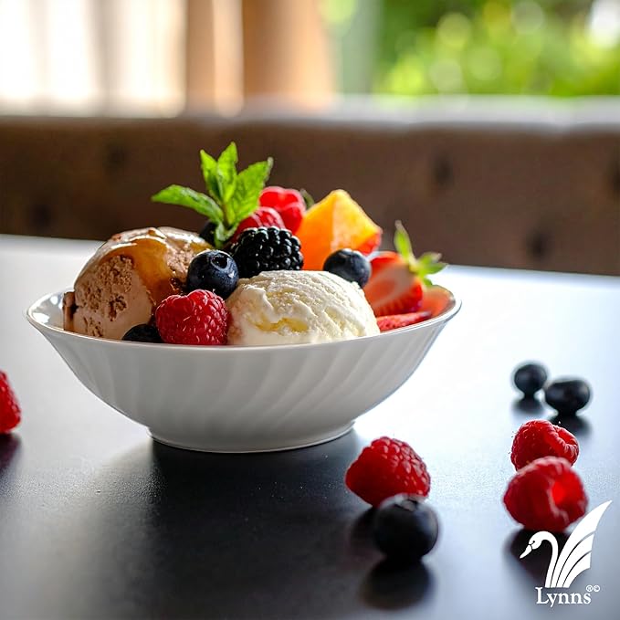 Lynns Paradise Imperial Gold 9-Inch Big Bowl, Set of 3, White; 24K Gold Trim, Embossed Swirl, Colorful Floral Print, Porcelain