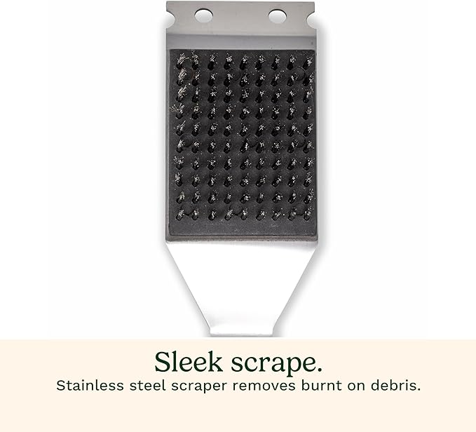 Cuisinart Stainless Steel 16.5" Long Handle Grill Cleaner Brush and Scraper for BBQ, Griddle, Grills, Cookout Tool, Grill Brush for Outdoor Grills BBQ Accessories