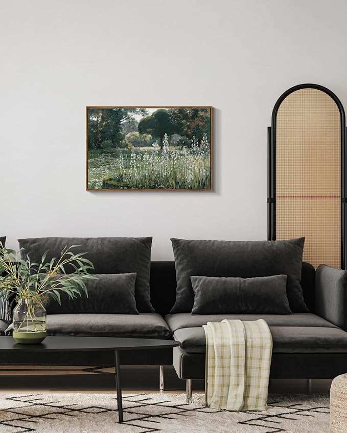 InSimSea Framed Canvas Wall Art, Modern Farmhouse Decor for Room Aesthetic, Landscape Wall Art for Living Room, Cottagecore Bedroom Kitchen Bathroom Decor, 20"x30"