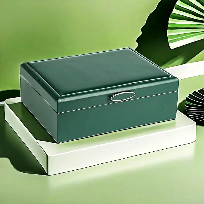 Small Jewelry Organizer for Women, 2-Layer Travel Jewelry Box with Portable Case, Necklace Ring Storage for Dresser, Girls Teens Gifts (Green)