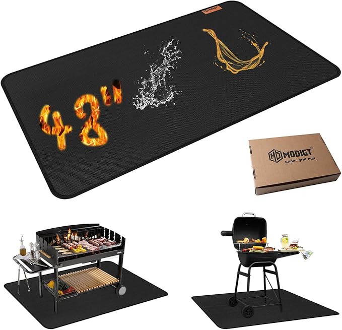 48"×30" Under Grill Mat for Outdoor Grill,Double-Side Fireproof & Heat-Resistant Outdoor Grill Mat,Protective Mat for Patio,Courtyard,Tabletop