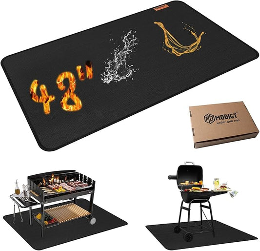 48"×30" Under Grill Mat for Outdoor Grill,Double-Side Fireproof & Heat-Resistant Outdoor Grill Mat,Protective Mat for Patio,Courtyard,Tabletop