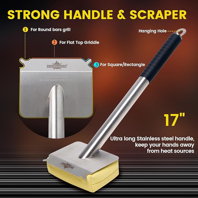 Grill Brush Bristle Free,(Only Replaceable Cleaning Head No Grill Brush)-Yellow