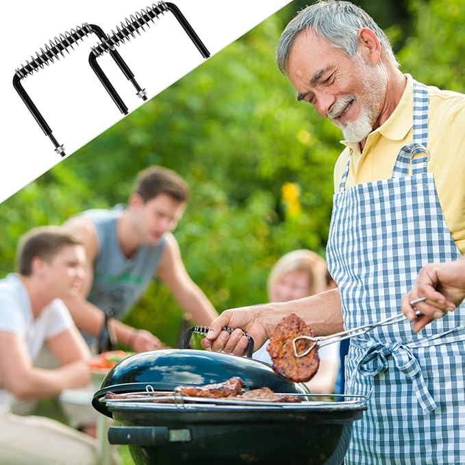Dunzy 2 Pieces 6" Steel Spring Handle 5" Wide Overall with 1/2" Steel Rod for BBQ Pits Trailers Custom Metal Projects Wood Stove Handles Replacement Grill Barbecue Tool Sets(Black)