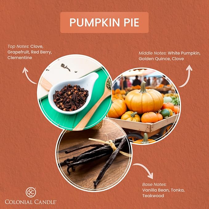 Colonial Candle Pumpkin Pie Wax Melts, Wax Melt Warmer Cubes, Long Lasting Scented Wax Warmer Cubes, 4 Pack, 6 Cubes Each - Made in The USA