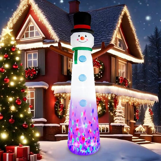 12ft Christmas Snowman Inflatable Outdoor Decoration Yard Decoration Built-in LED Lights for Christmas Holiday Party Indoor, Outdoor, Yard, and Lawn Decorations