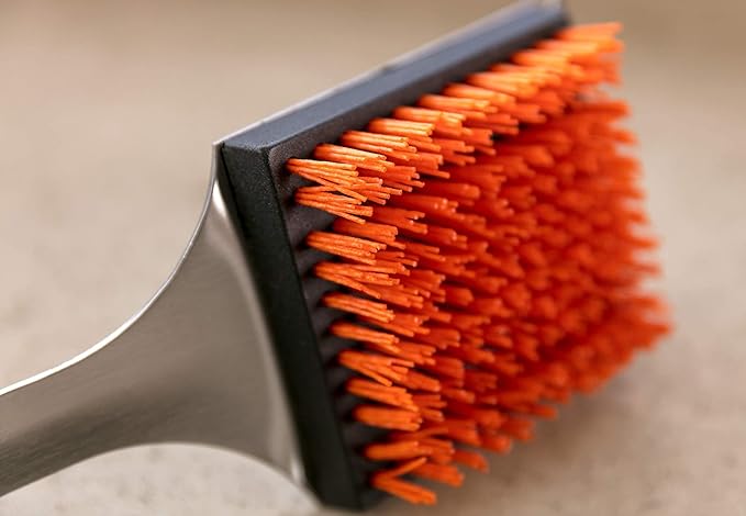 Ignite Stainless Steel Cool Grill Brush – Durable Grill Cleaner with Safe Nylon Bristles – No Wire Bristle Risk – Safe for Porcelain, Ceramic, Steel & Cast Iron Grates