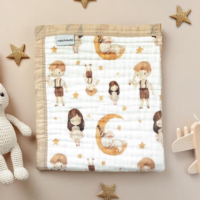 Organic Cotton Muslin Baby Blanket for Boys and Girls - Luxurious Soft Toddler Quilt for Swaddling - Gender Neutral Blankets Makes a Great BoyGirl