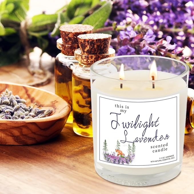 4 Pack Candles for Home Scented, 2-Wick Large Jar Soy Scented Candles, Aromatherapy Candle Gifts Set for Women, 360 Hour Long Lasting Lavender Candle Set, Birthday Gifts for Women