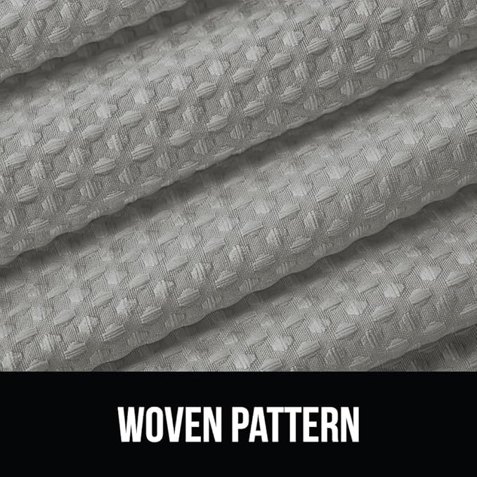 GORILLA GRIP Waffle Shower Curtain, Thick Weighted Fabric, Wrinkle and Rust Resistant, Classic Hotel Quality Design, Heavy Duty Long Curtains for Bathroom Showers, Bath Tubs, Machine Wash, 72x72, Gray