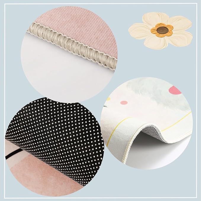 Hopscotch Rug for Kids - Non-Slip Indoor Play Mat for Boys & Girls 0-12, Classroom Rug for Kindergarten, Bedroom, Playroom(Pink, 2.6×4ft)