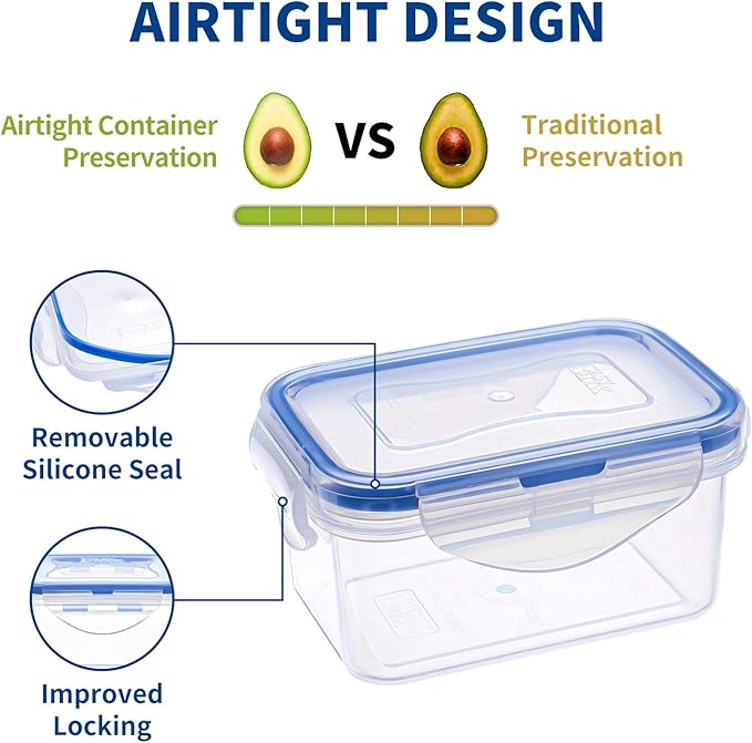 KIGI 4 PACK 6OZ Plastic Small Containers with Lid Portion Control Mini Bento Box Leaf-proof To-go Container Salad