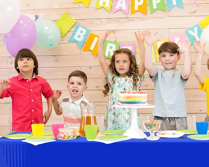 3 Pcs Train Party Decorations Railroad Track Tablecloths Train Birthday Party Supplies 54 x 108 Inch Plastic Table Covers for Railroad Track Western Theme Birthday (Blue)