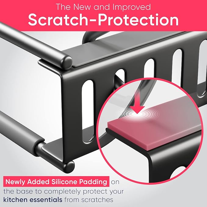 Compact Pan & Pot Lid Organizer Rack with 6 Adjustable Dividers | Steel Single Rack for Kitchen Cabinet, Drawer & Pantry – Deep U-Shaped Dividers, No Assembly Needed