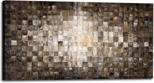 Inpraradiso Abstract Canvas Wall Art Picture : Large Bedroom Living Room Hand Painted Textured Painting Modern Square Artwork Kitchen Horizontal Contemporary Print for Home Office Decor