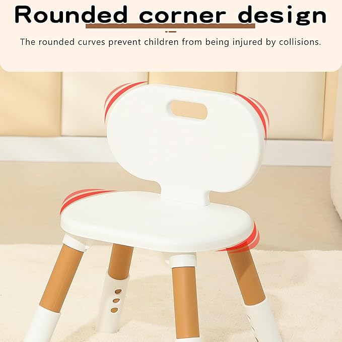 3 Level Height Adjustable Kids Chairs Plastic Preschool Chair Durable and Lightweight Child Chair with a Maximum Load Capacity of 130 pounds Suitable for Day Care, Classroom, and Home (3-Pack Beige)