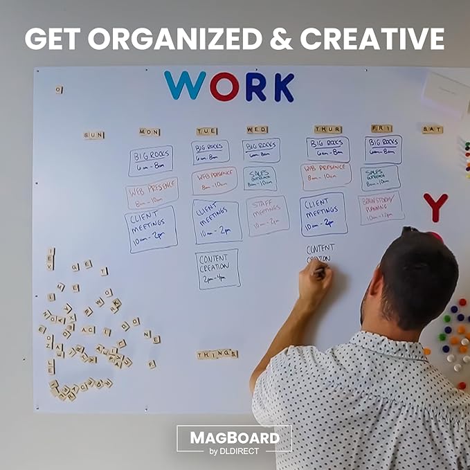 Diamond Life Magnetic Board - Memo & Vision Board for Home, School & Office - Magnet Board for Kids - Pre-drilled Mounting Screws Included (Stainless Steel 24"x72")