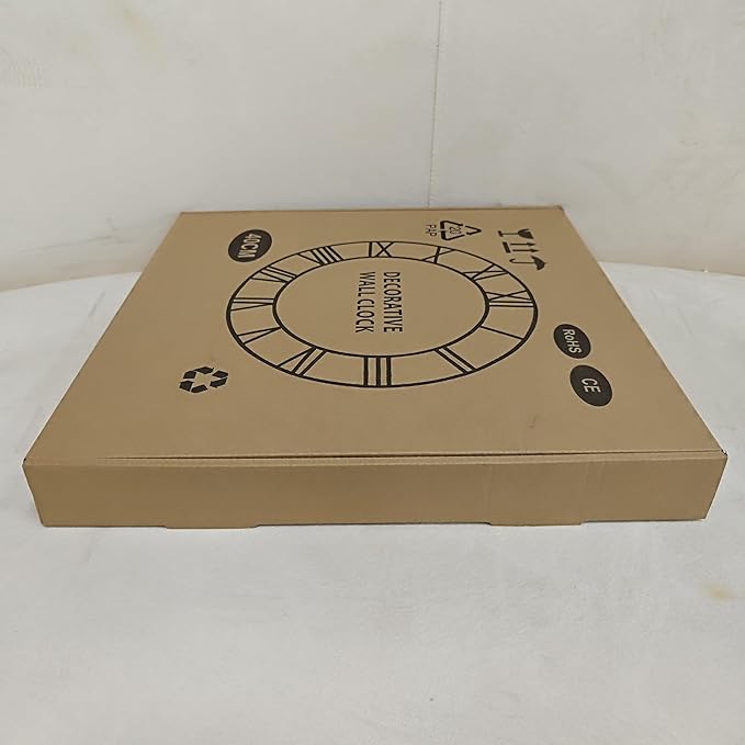 Maxstar Wall Clock Battery Operated,Silent Non-Ticking Modern Rustic Metal Round Clocks Small for Living Room/Bedroom/Office/Kitchen/Farmhouse Home Decor-16 Inch(Brown-Wood)