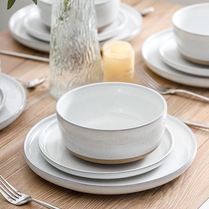 Ceramic Soup Bowls Set of 6,30 Ounce Stoneware Cereal Bowl,Porcelain Nesting Bowls for Oatmeal,Popcorn,Soup,Pasta,Fruit,Housewarming Gift,Microwave & Dishwasher Safe,White