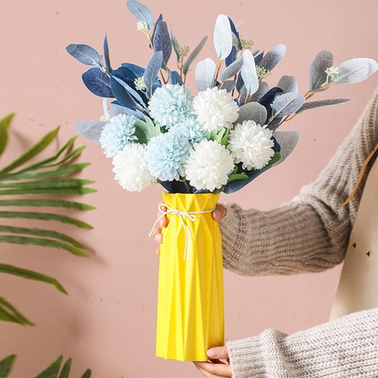 Ceramic Vase Decor for Pampas Grass Flowers Vases for Modern Home Decor, Yellow Tall Vase for Living Room Bedroom Bathroom Kitchen Office Wedding Table Shelf Farmhouse Minimalist Decor