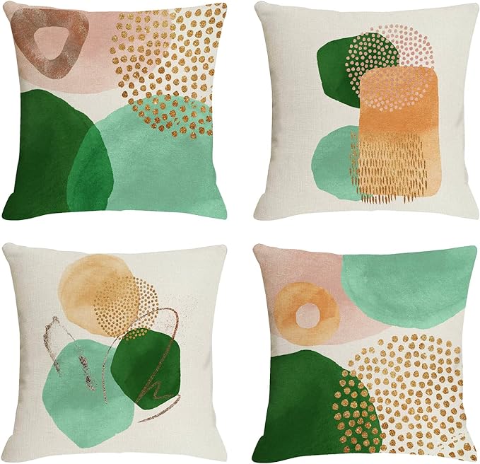 Jartinle Boho Pillow Covers Set of 4 Mid Century Modern Decor Throw Pillows Abstract Geometric Minimalist Pillow Cases for Couch Sofa Home Decorations