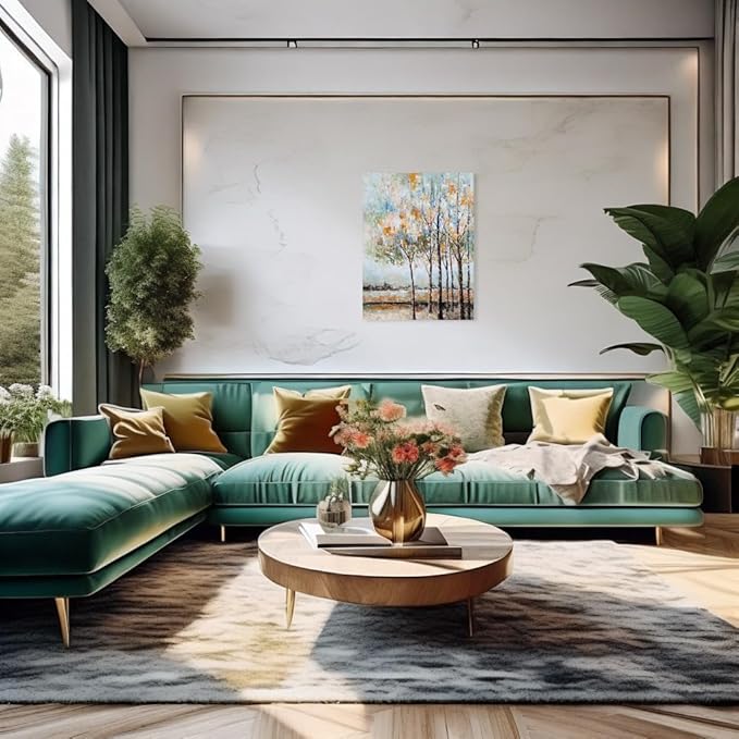 NdcSkyArt Tree Paintings - Abstract Forest Canvas Wall Art for Modern Living Room, Bedroom, and Bathroom Décor