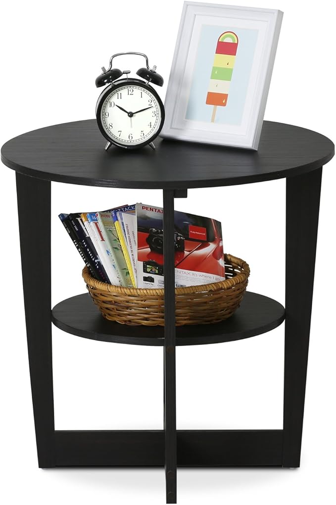 Furinno JAYA End Table, One, Walnut