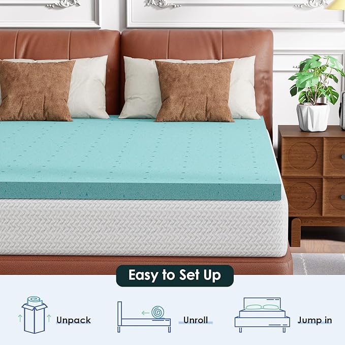 FDW 5 inch Full Mattress Gel Memory Foam Mattress for Cool Sleep,Medium Firm,with 2 Inch Gel Memory Foam Topper Set/,Pressure Relief,CertiPUR-US Certified (Full)